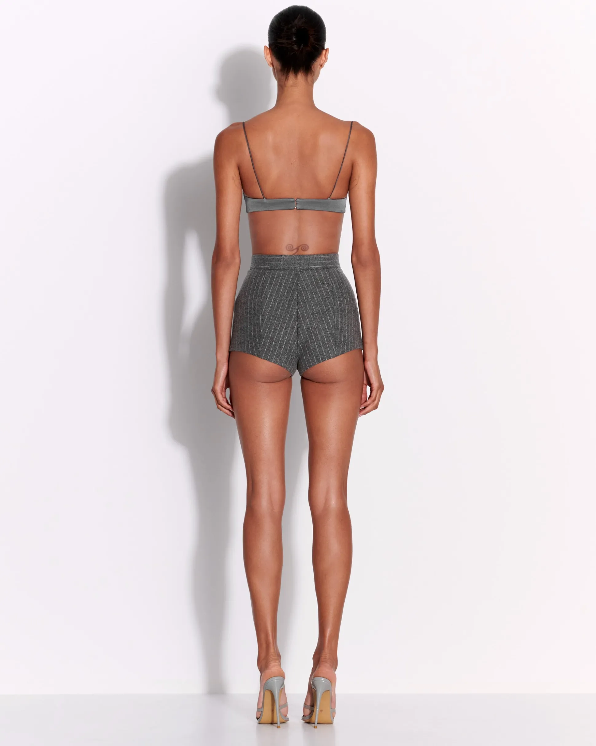 Bra Top in Wool Pinstripe
