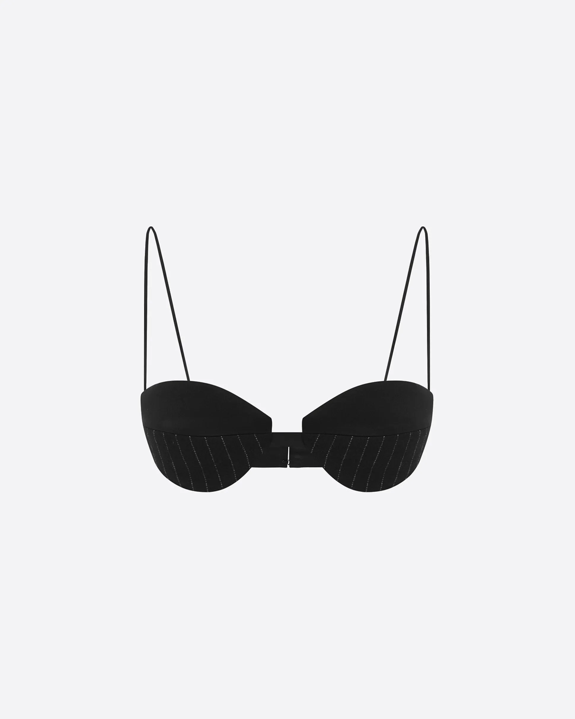 Bra Top in Wool Pinstripe