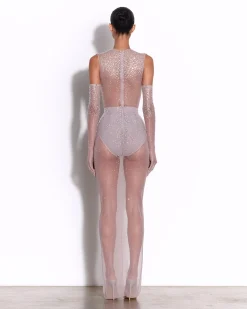 Column Skirt in Crystal Mesh