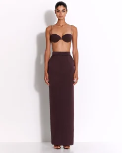 Column Skirt in Satin Crepe
