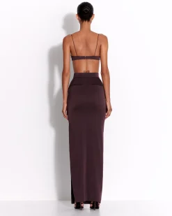Column Skirt in Satin Crepe