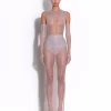 Crew Bodysuit in Crystal Mesh