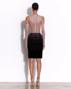 Crew Bodysuit in Crystal Mesh