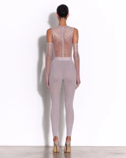 Crew Bodysuit in Crystal Mesh
