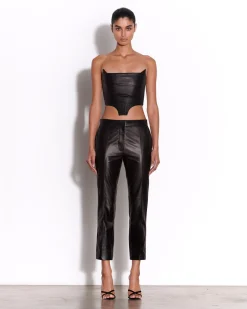 Crop Trouser in Leather
