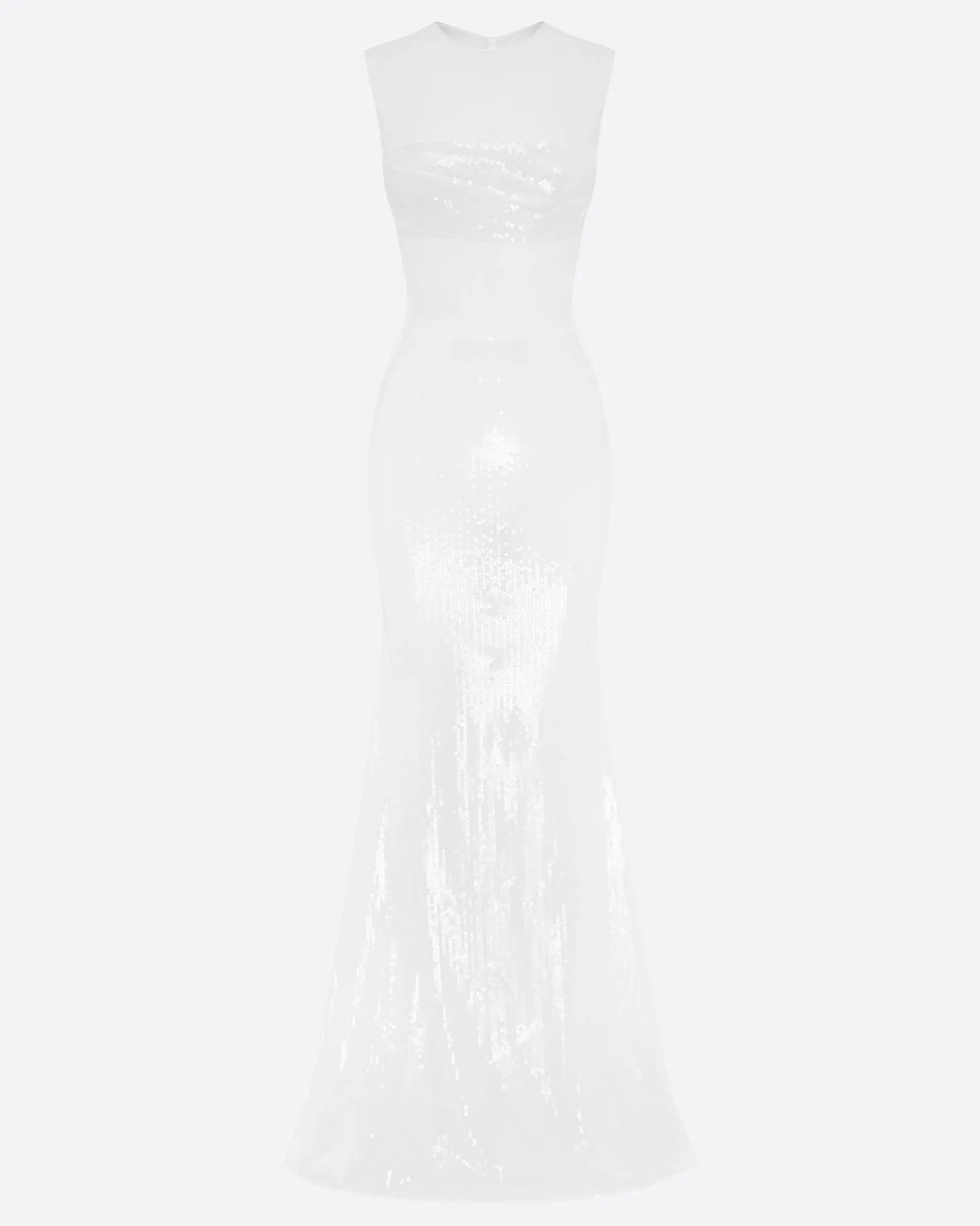 Drape Gown in Fine Mesh and Sequin