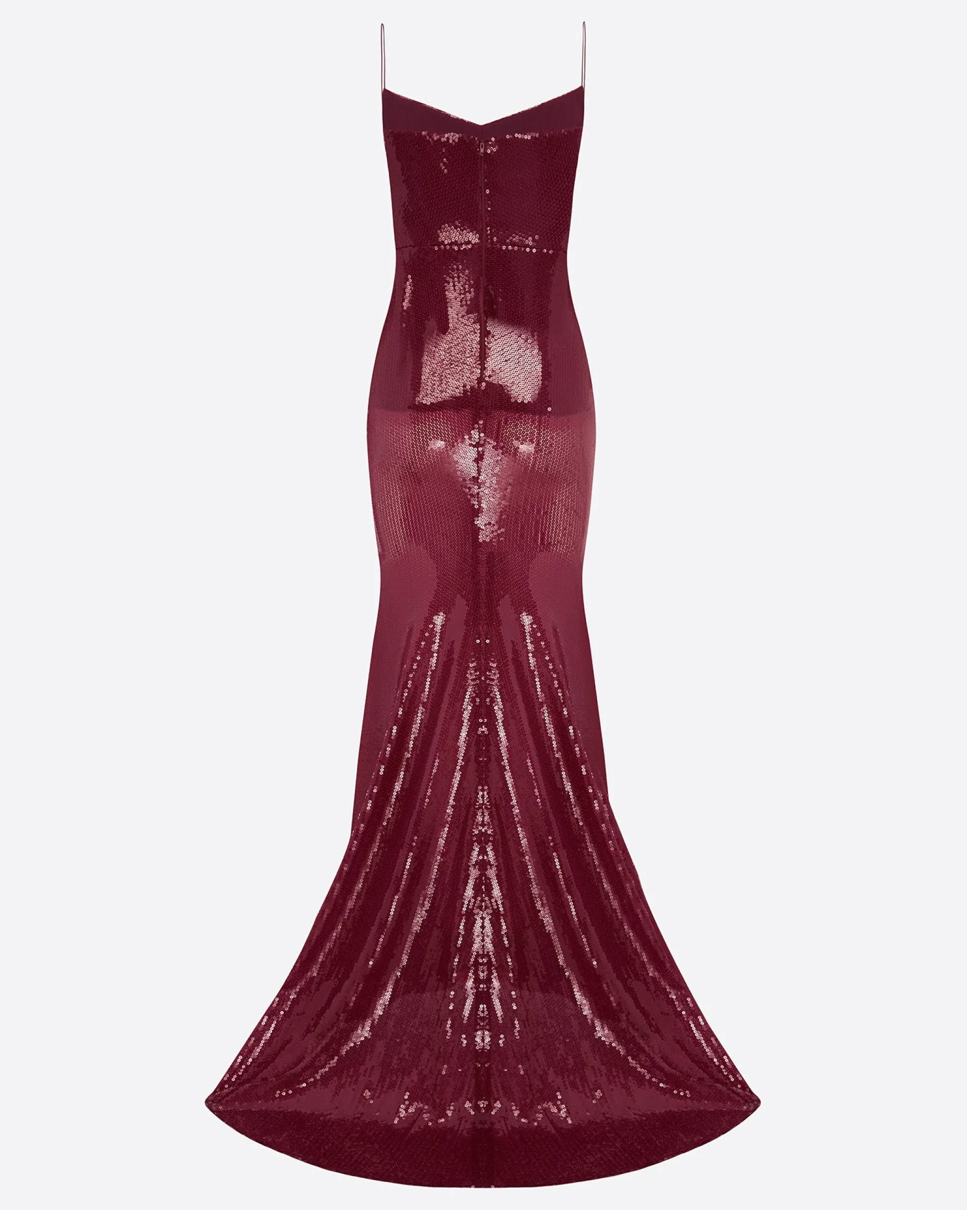 Draped Longline Corset Gown in Sequin