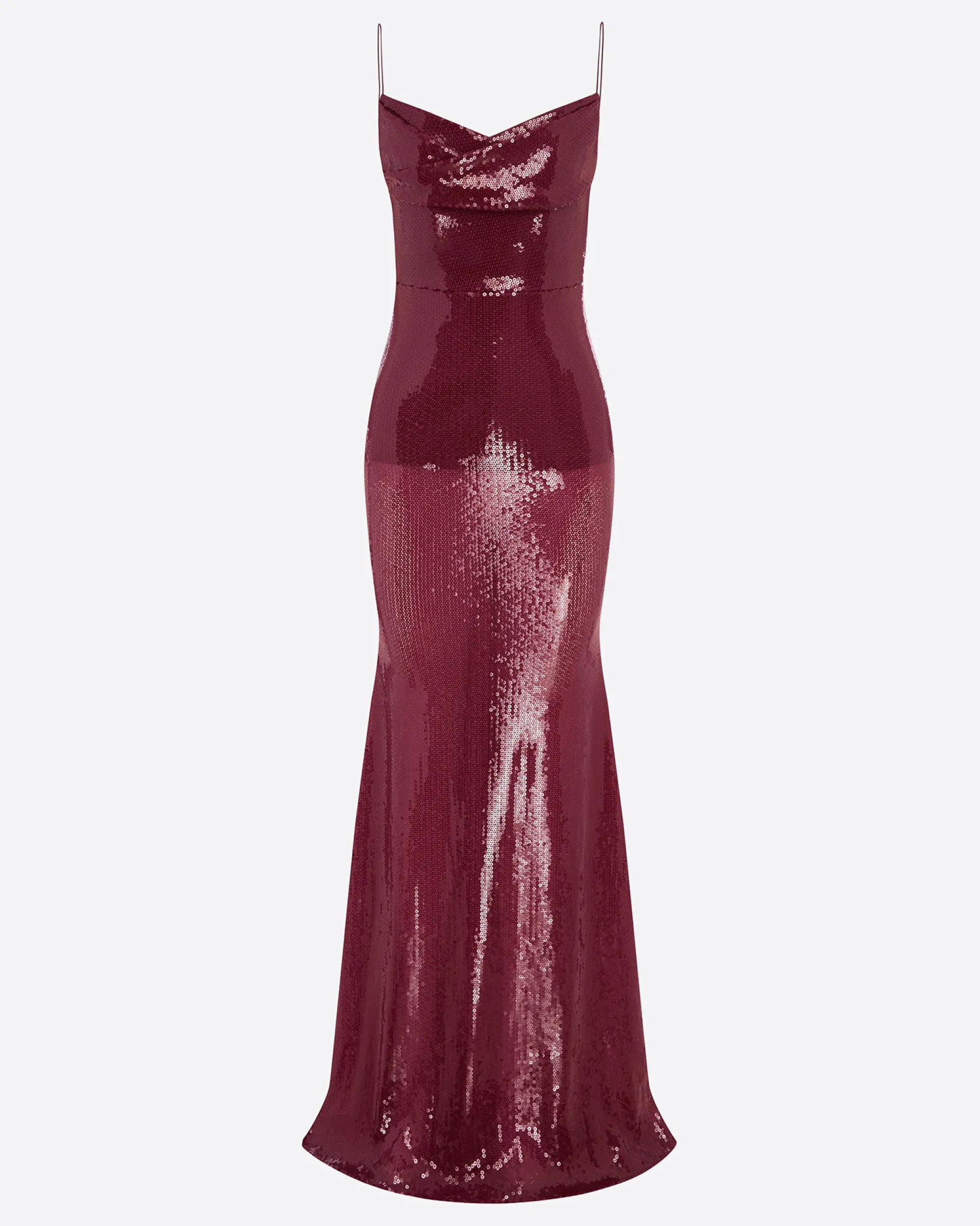 Draped Longline Corset Gown in Sequin