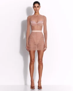Long Sleeve Bodysuit in Fine Mesh