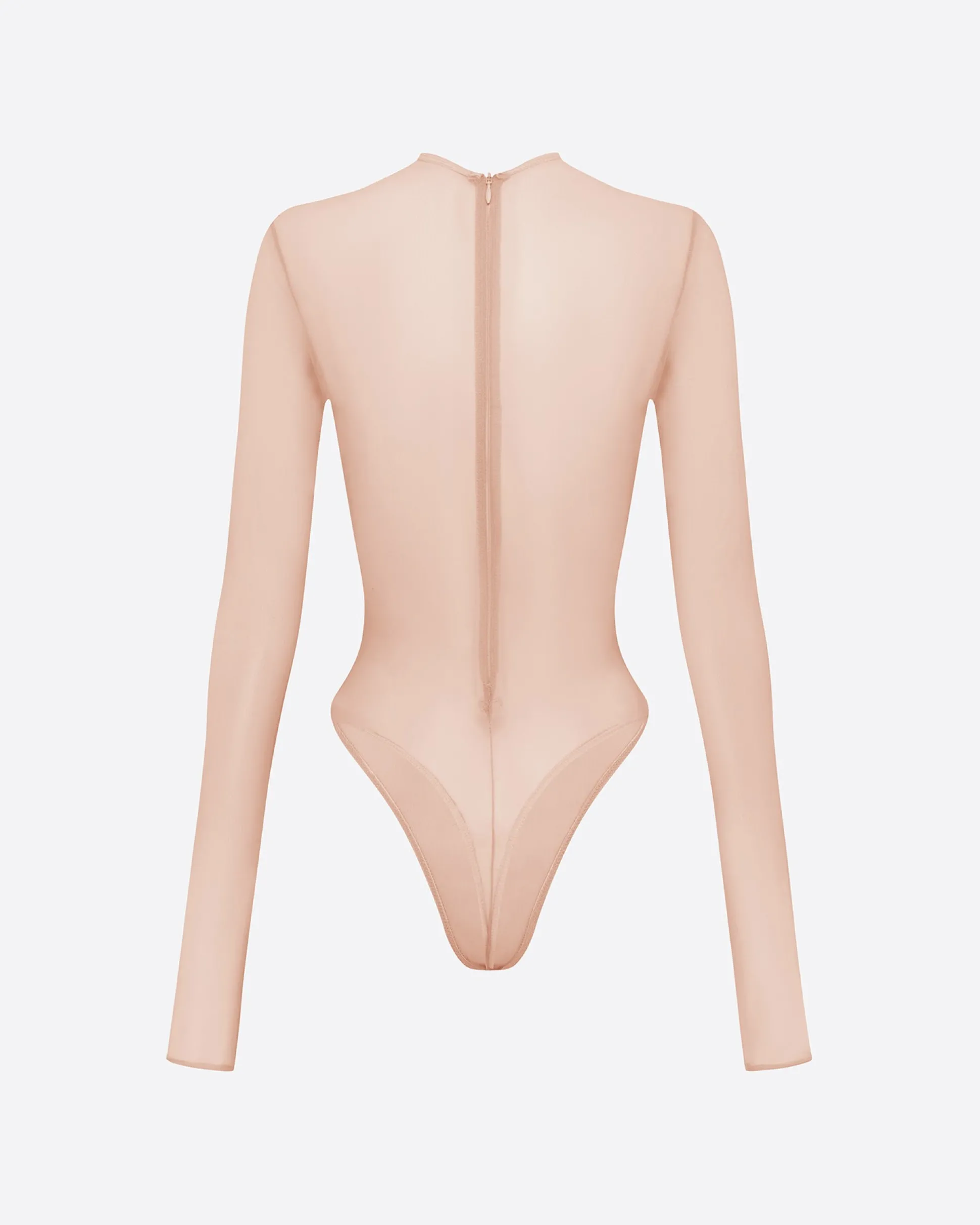 Long Sleeve Bodysuit in Fine Mesh