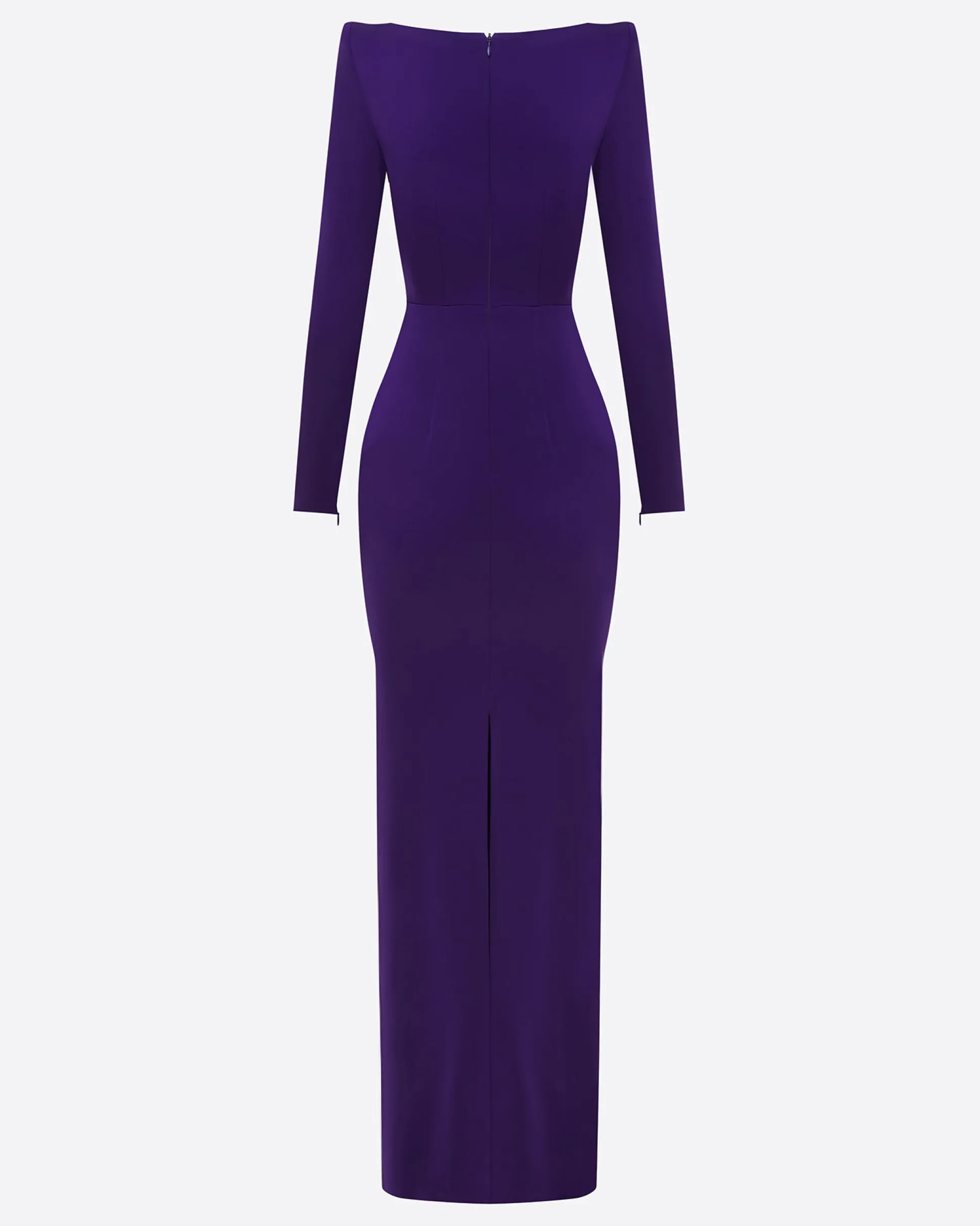 Long Sleeve Column in Satin Crepe