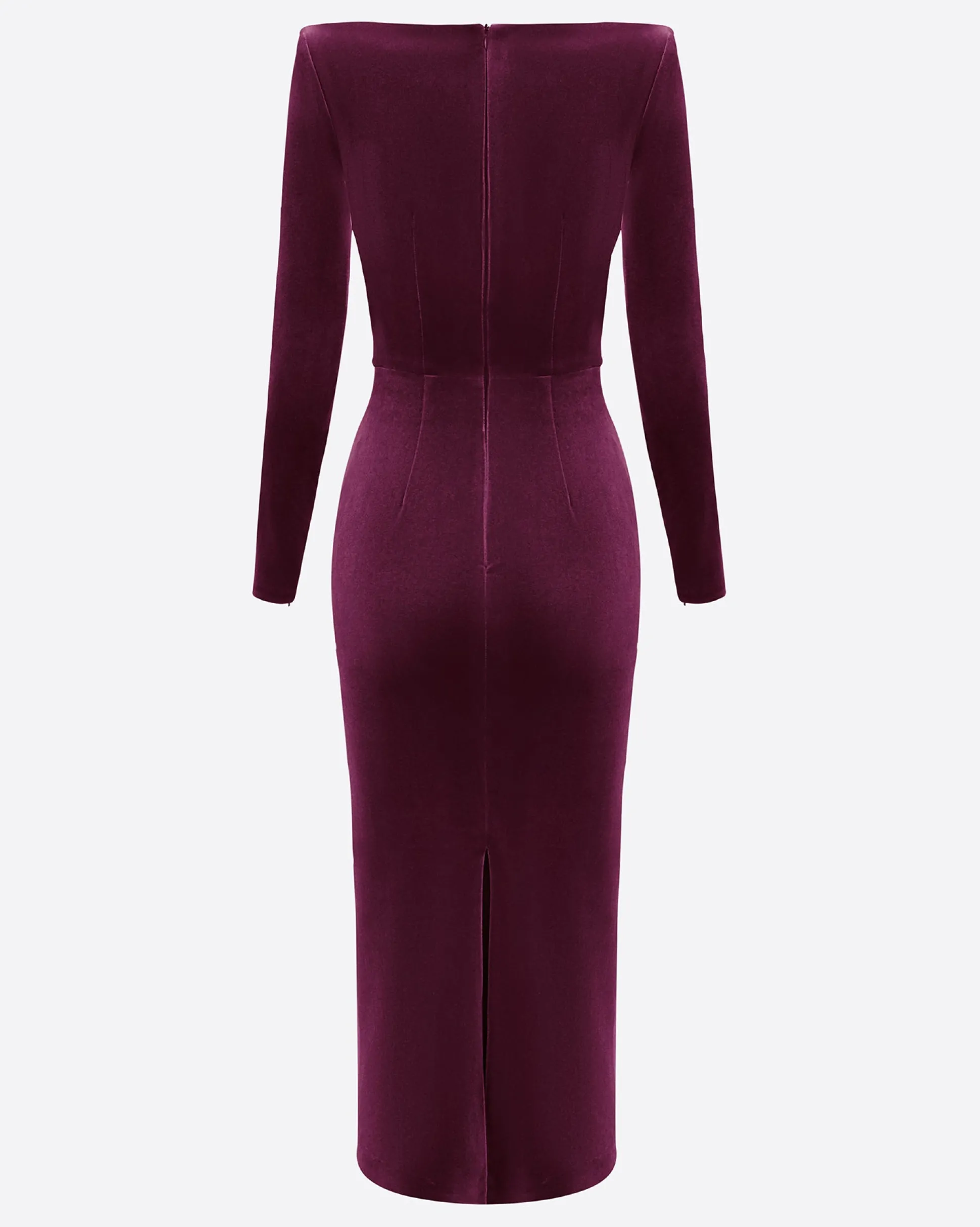 Long Sleeve Drape Dress in Velvet