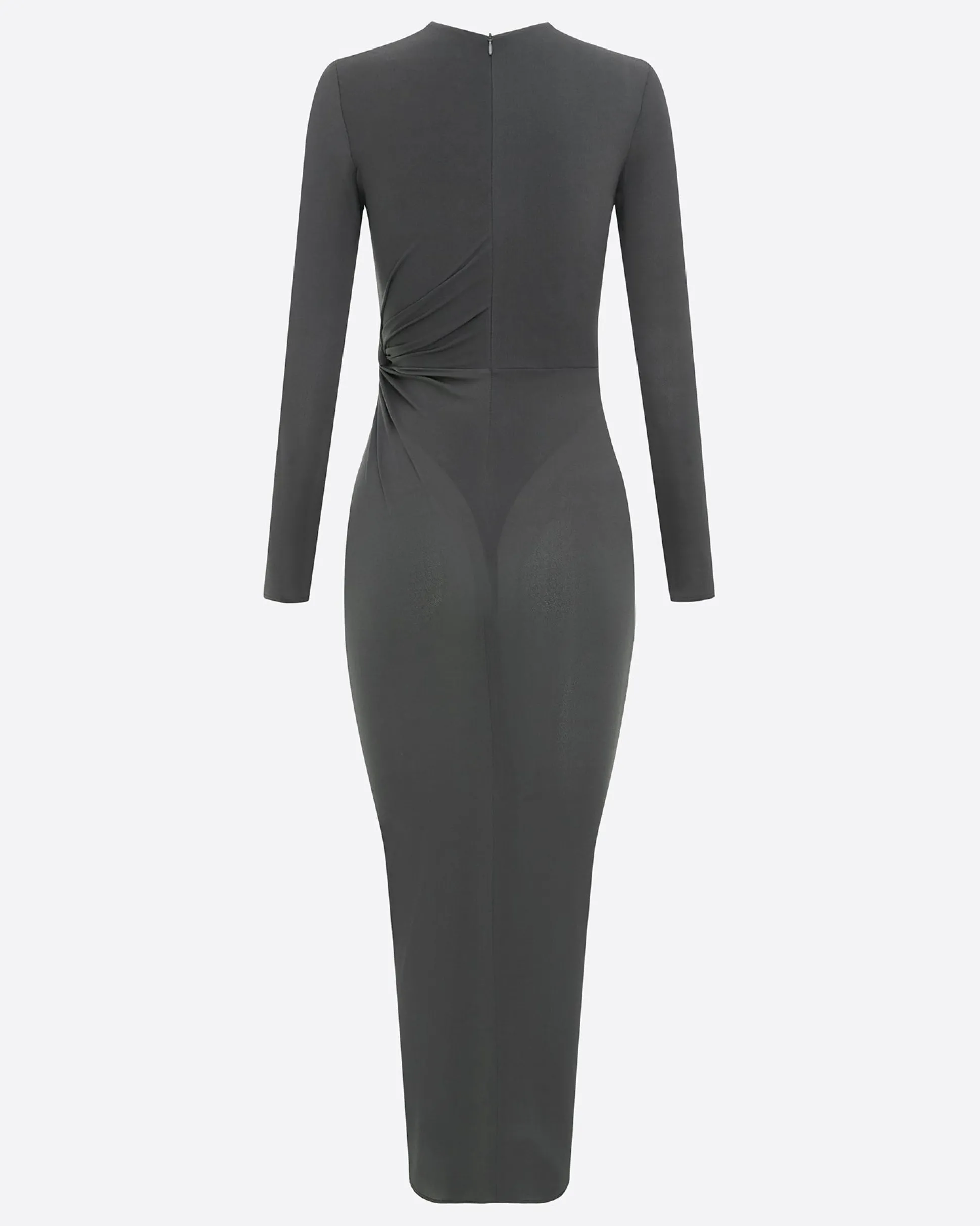 Long Sleeve Twist Dress in Crepe Jersey