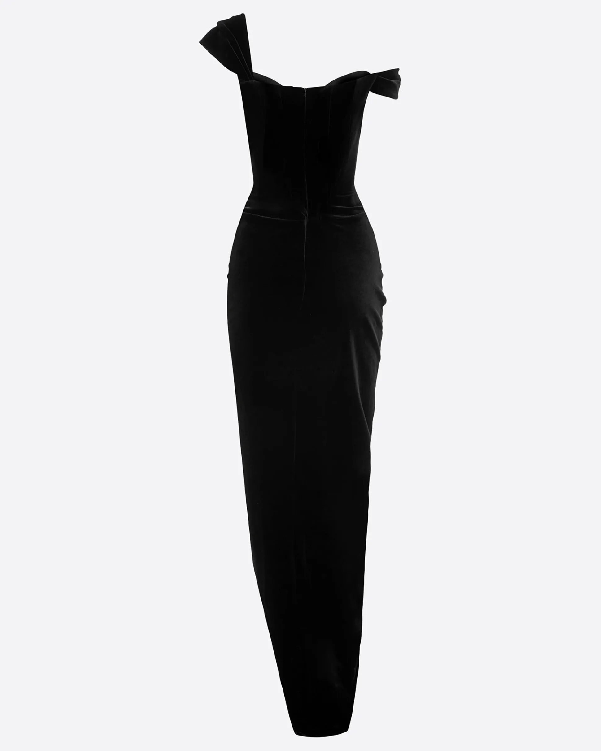 Longline Corset Drape Gown in Velvet