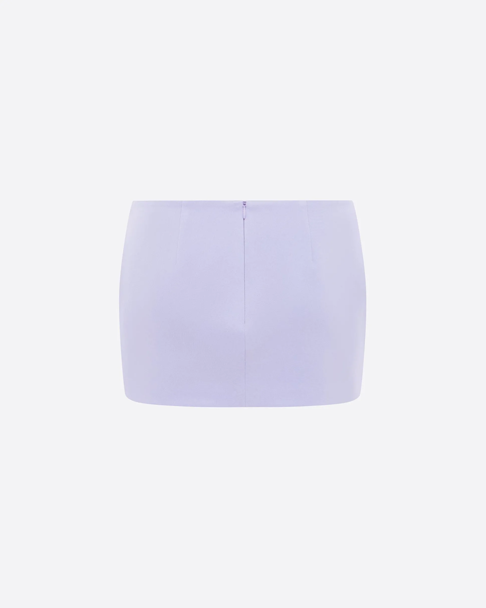 Low Rise Mini Skirt in Satin Crepe