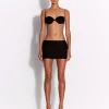 Low Rise Mini Skirt in Wool Pinstripe