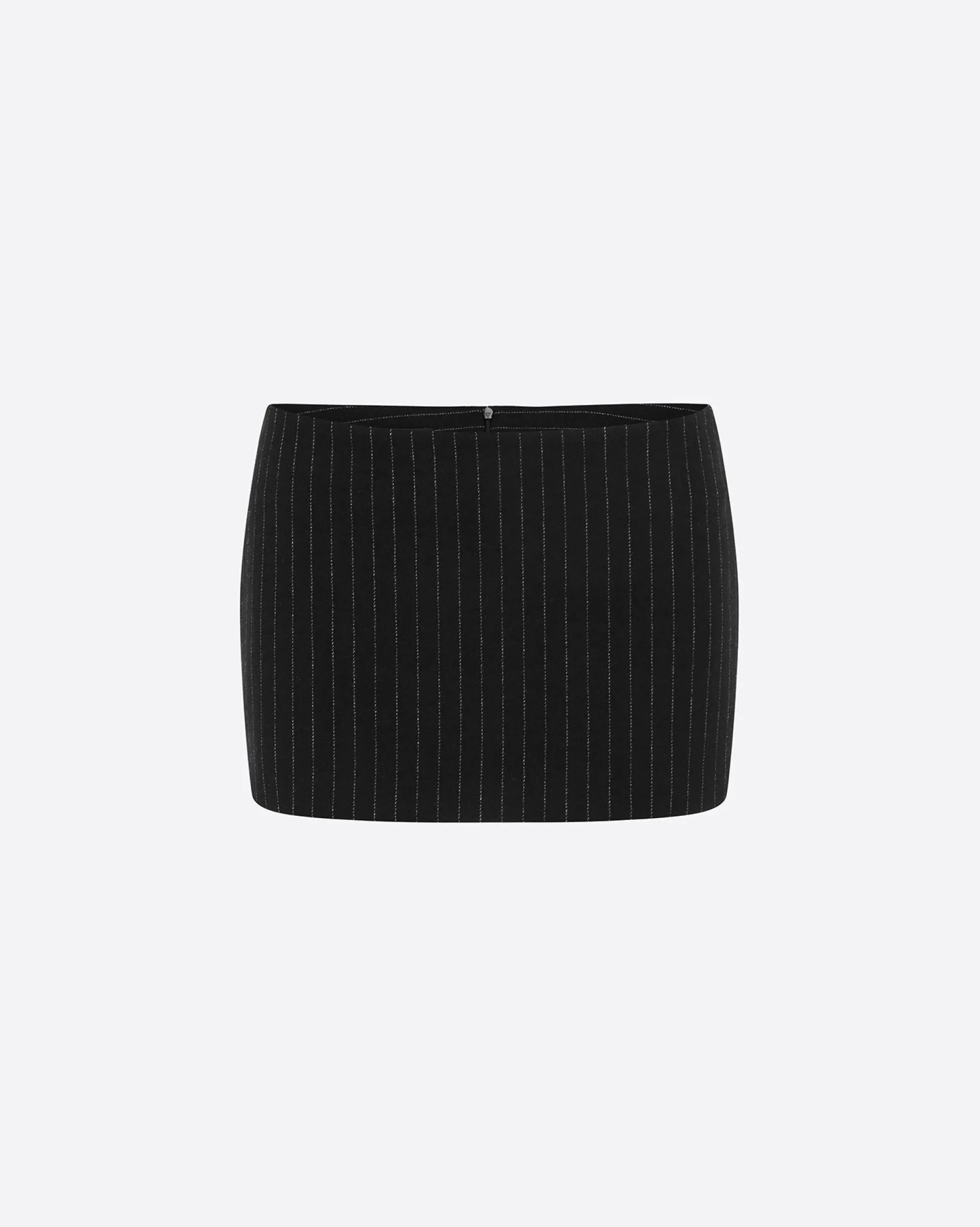 Low Rise Mini Skirt in Wool Pinstripe