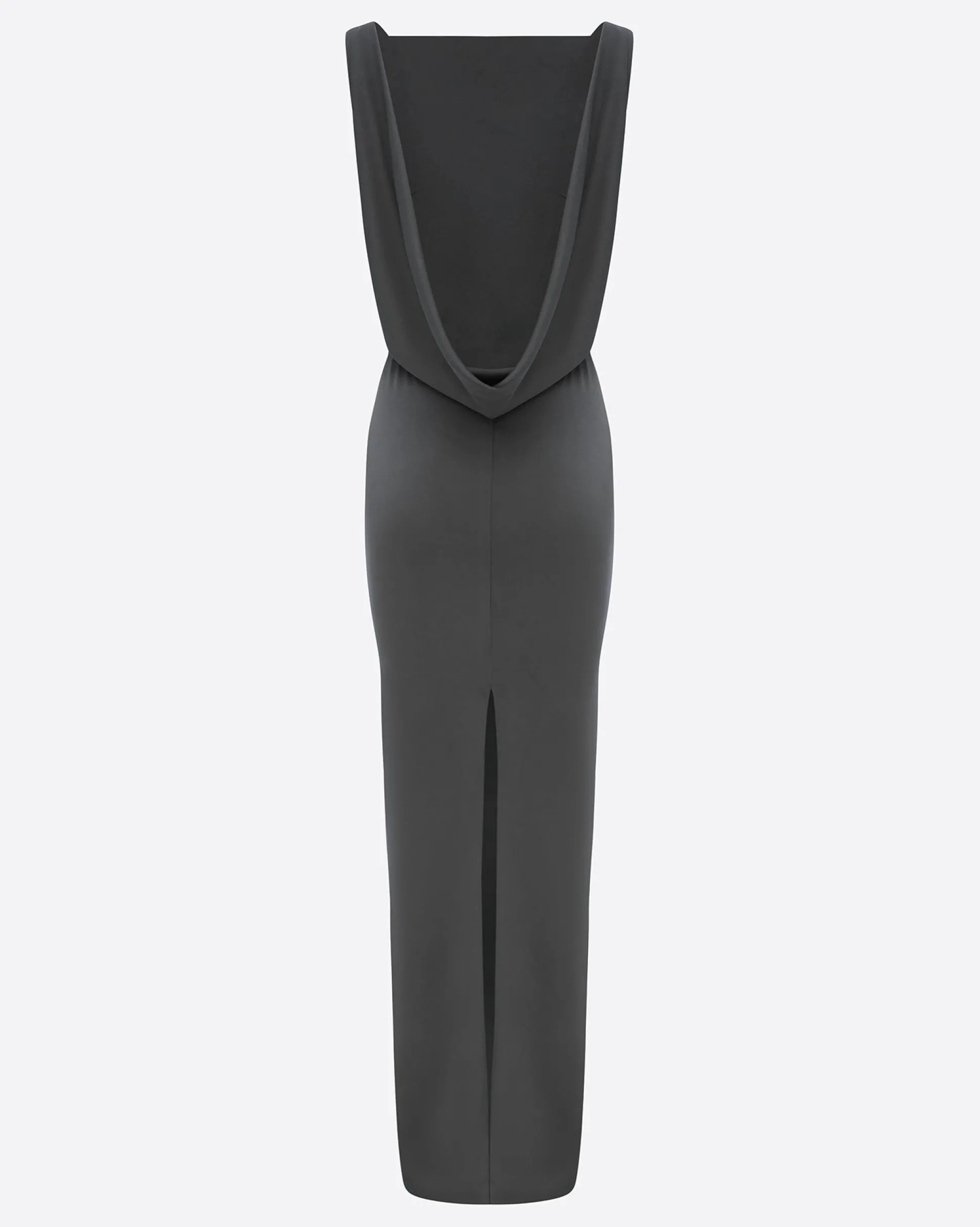 Open Back Drape Column in Satin Crepe