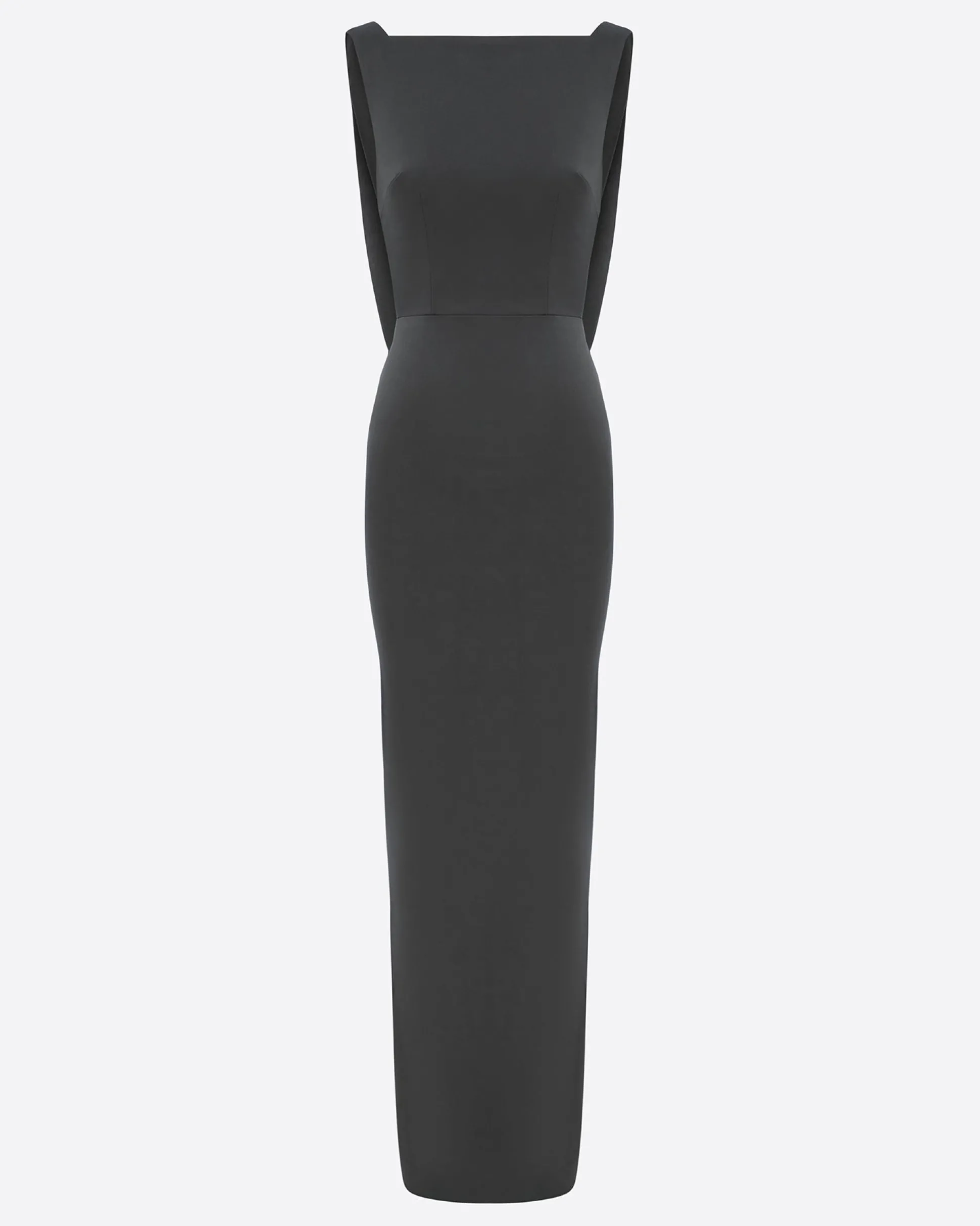 Open Back Drape Column in Satin Crepe