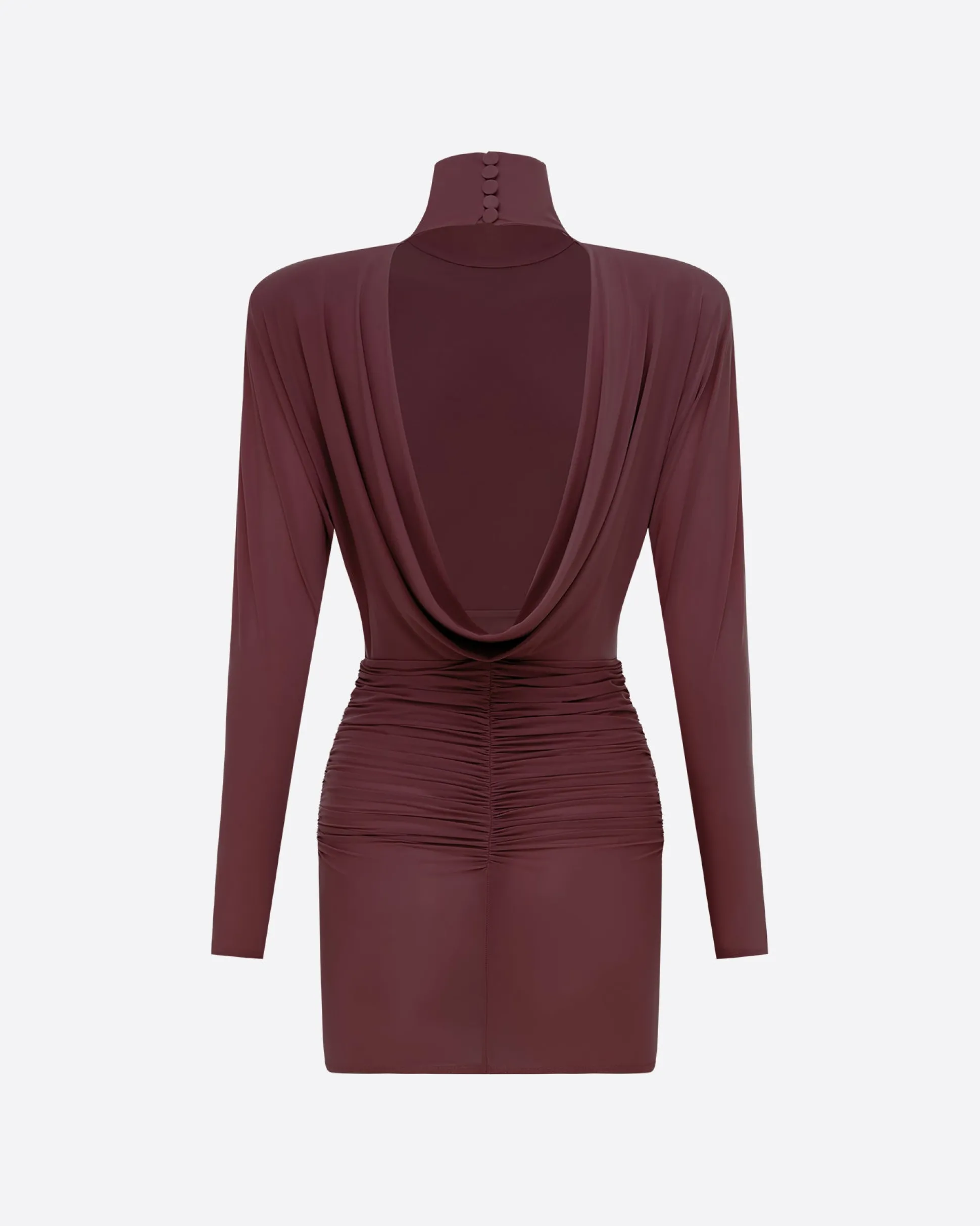 Open Back Drape Mini Dress in Jersey