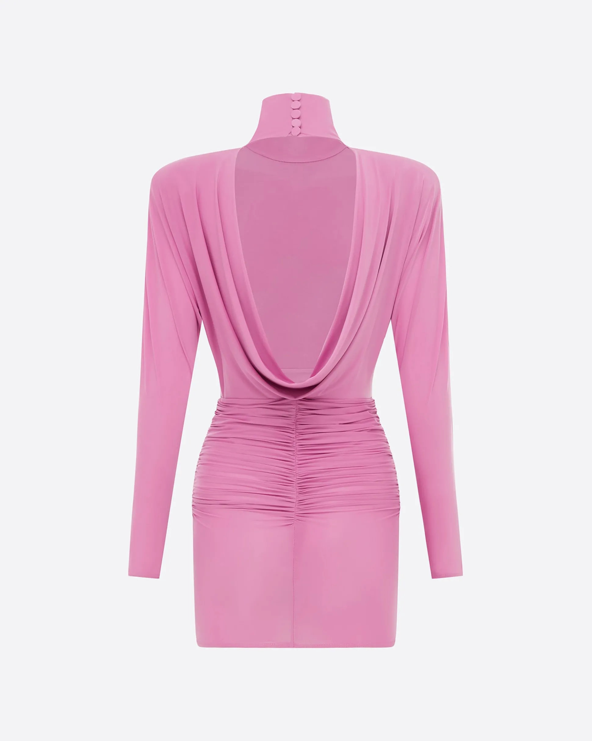 Open Back Drape Mini Dress in Jersey