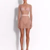 Ruched Mini Skirt in Fine Mesh