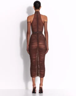 Ruched Skirt in Fine Mesh