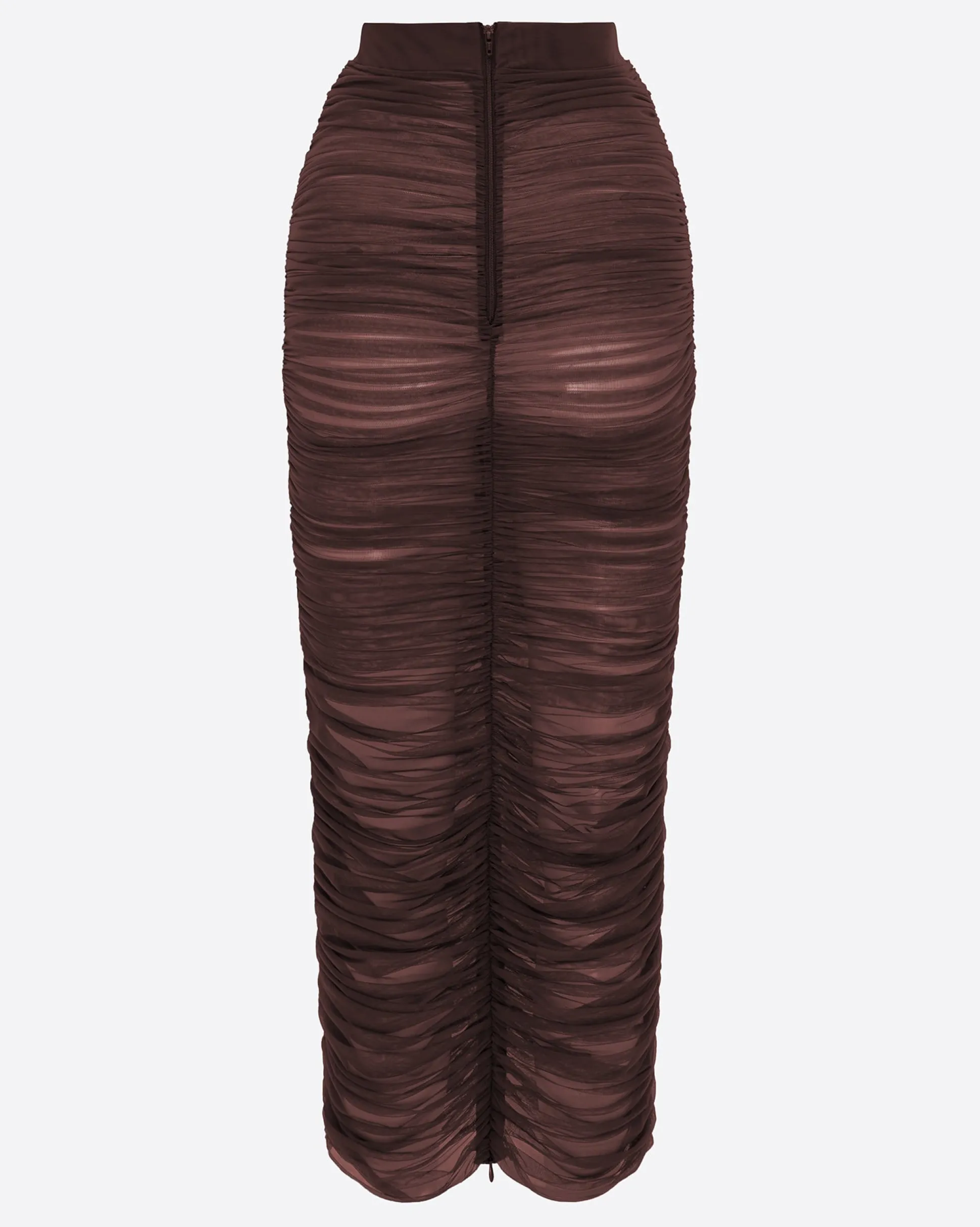 Ruched Skirt in Fine Mesh