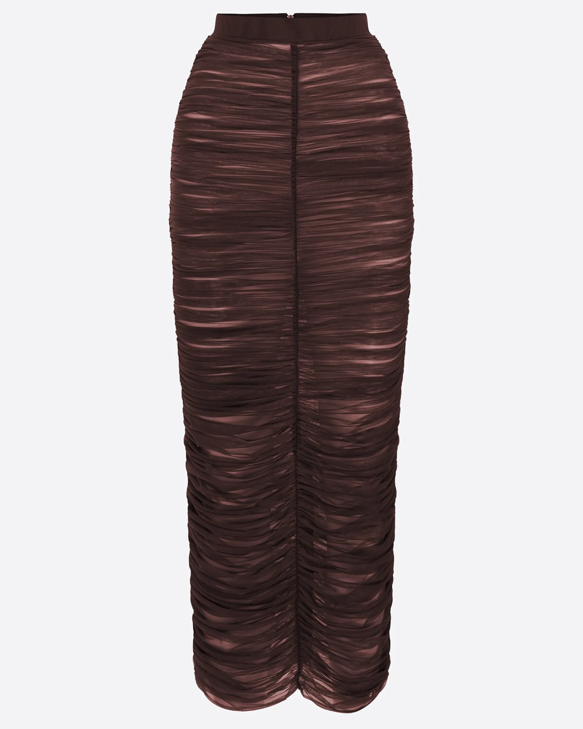 Ruched Skirt in Fine Mesh