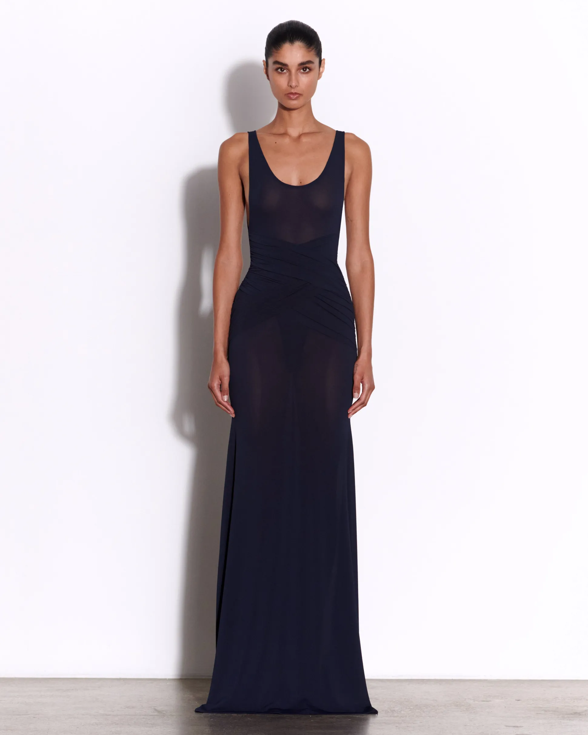 Scoop Wrap Gown in Crepe Jersey