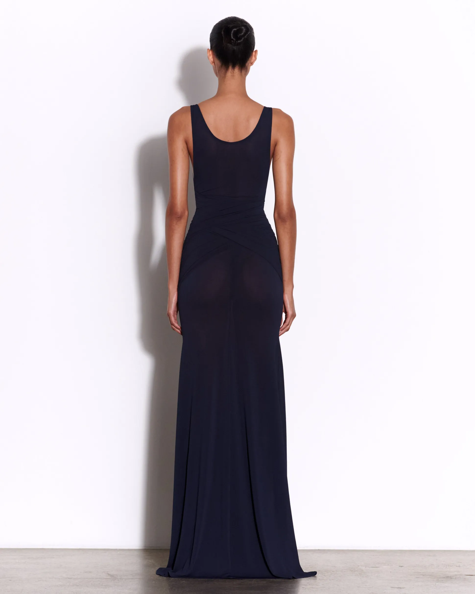Scoop Wrap Gown in Crepe Jersey