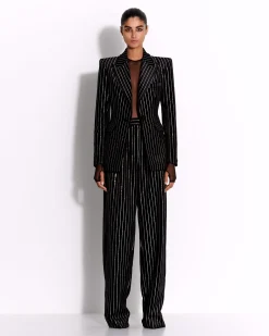 Single Breasted Fitted Blazer in Crystal Velvet