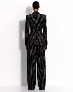 Single Breasted Fitted Blazer in Crystal Velvet