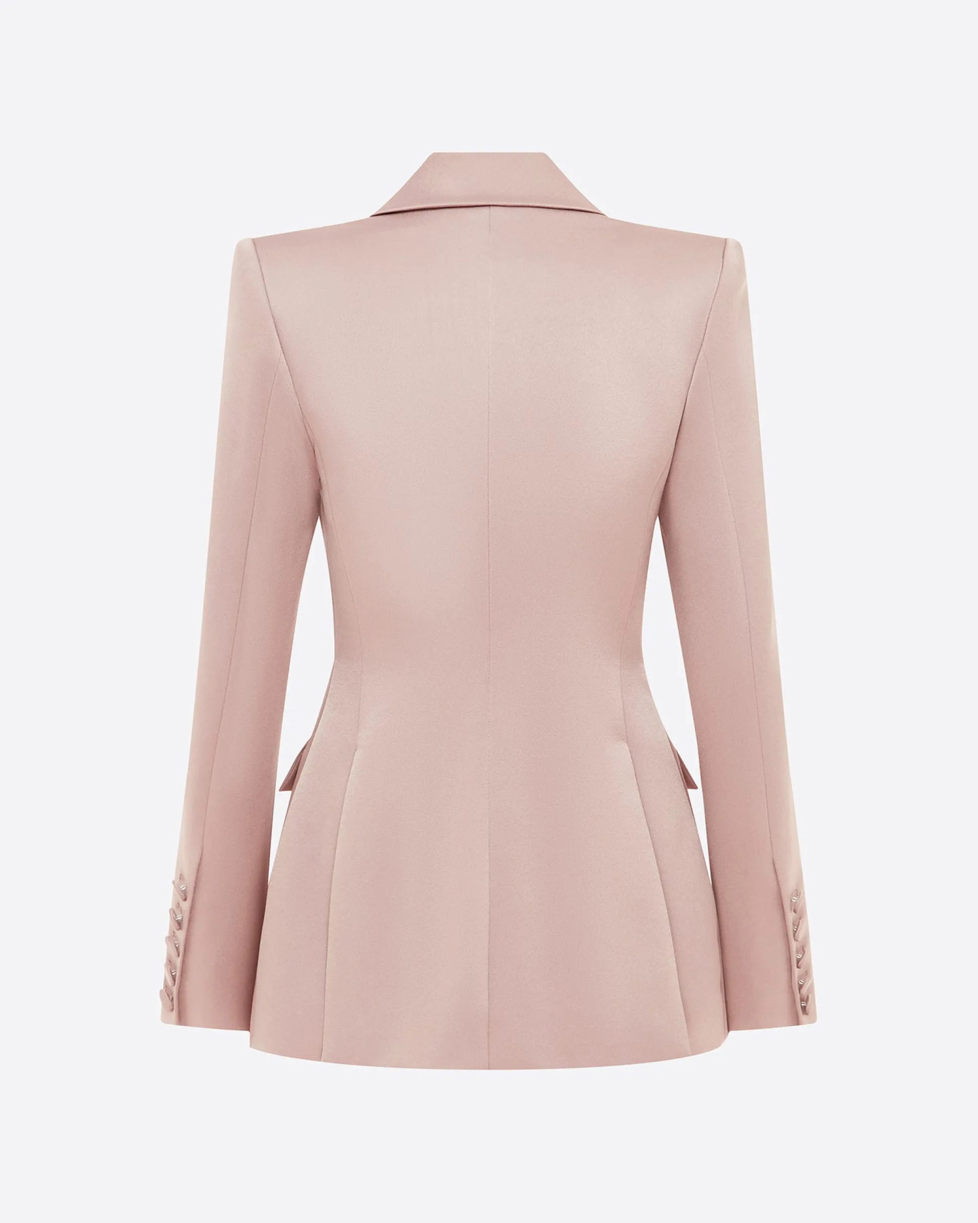 Single Breasted Fitted Blazer in Satin Crepe