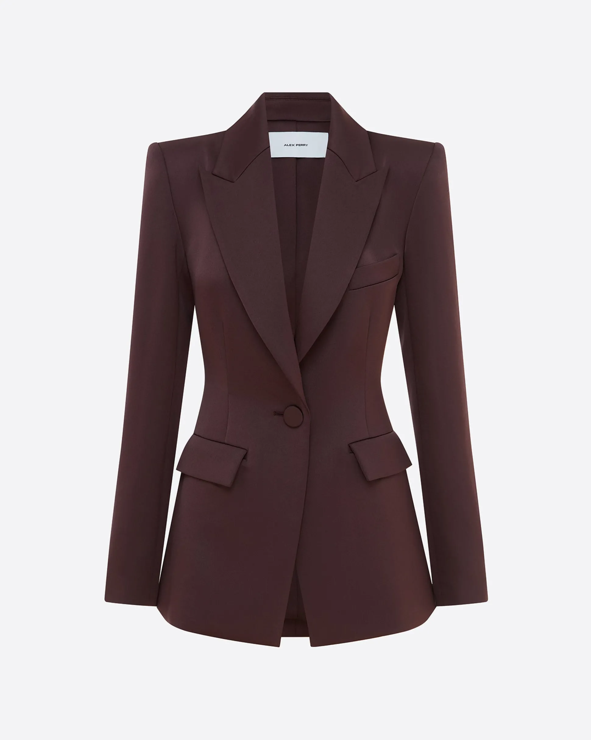Single Breasted Fitted Blazer in Satin Crepe
