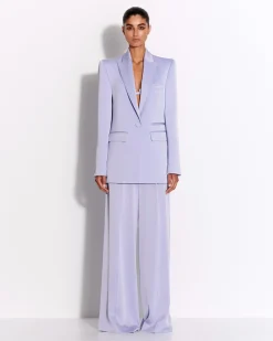 Single Breasted Oversized Blazer in Satin Crepe