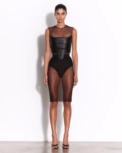 Strapless Corset Top in Leather