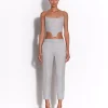 Strapless Corset Top in Wool Suiting