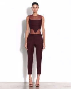 Strapless Corset Top in Wool Suiting