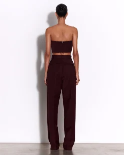 Strapless Corset Top in Wool Suiting