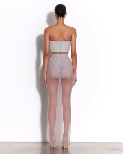 Strapless Corset Top in Wool Suiting