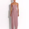 Strapless Crop Top in Lurex Pinstripe
