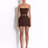 Strapless Crop Top in Lurex Pinstripe