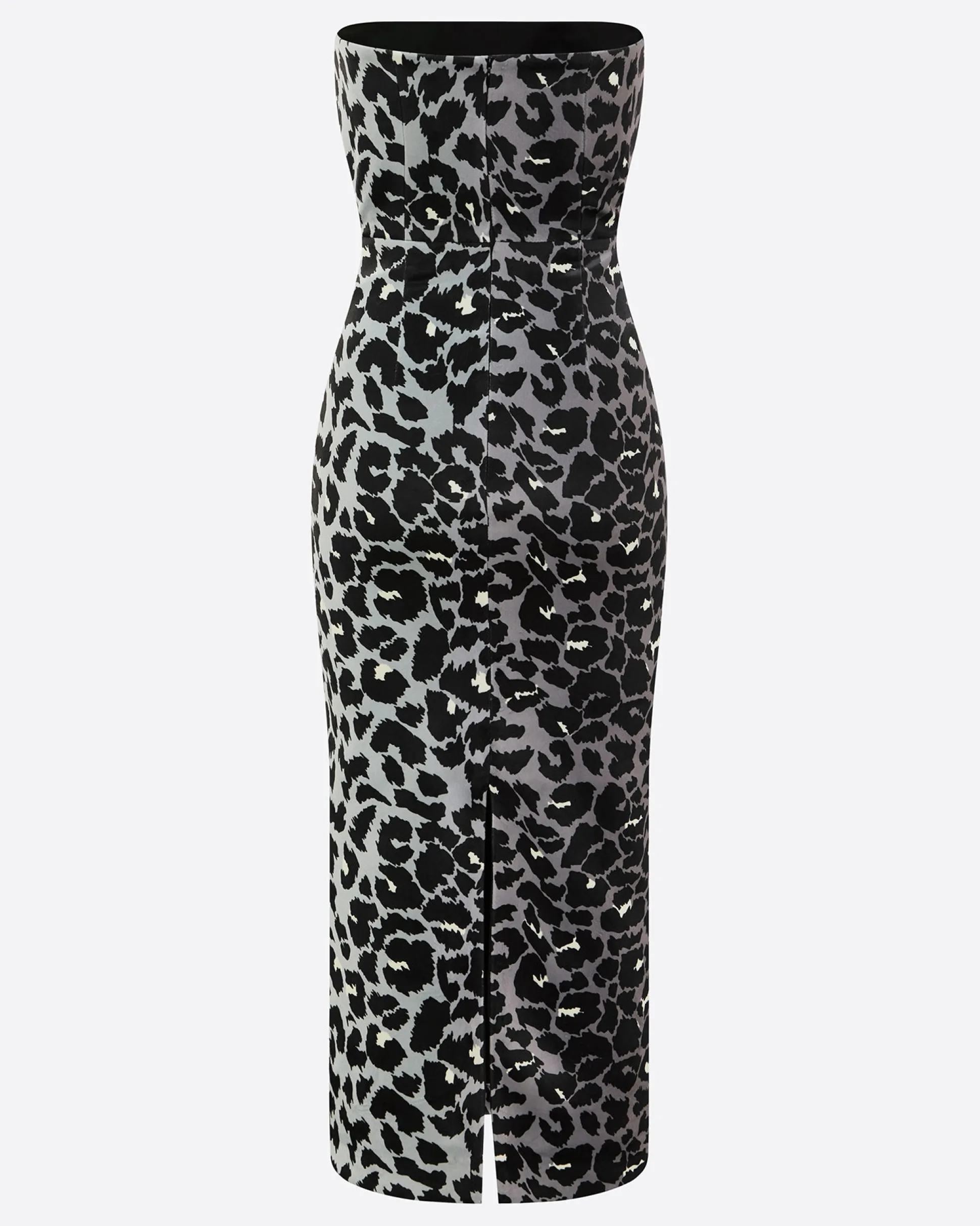 Strapless Dress in Printed Velvet