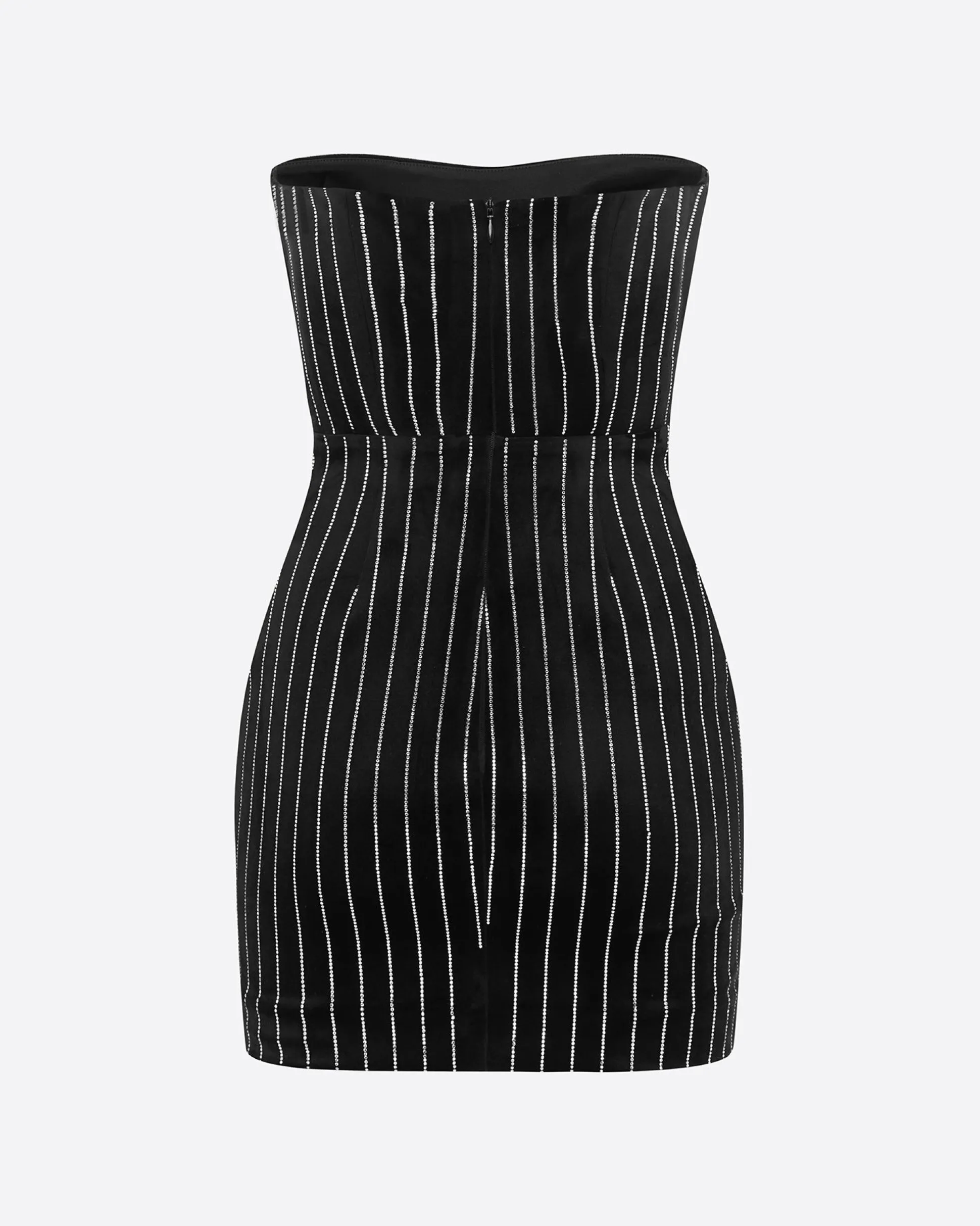 Strapless Mini Dress in Crystal Velvet