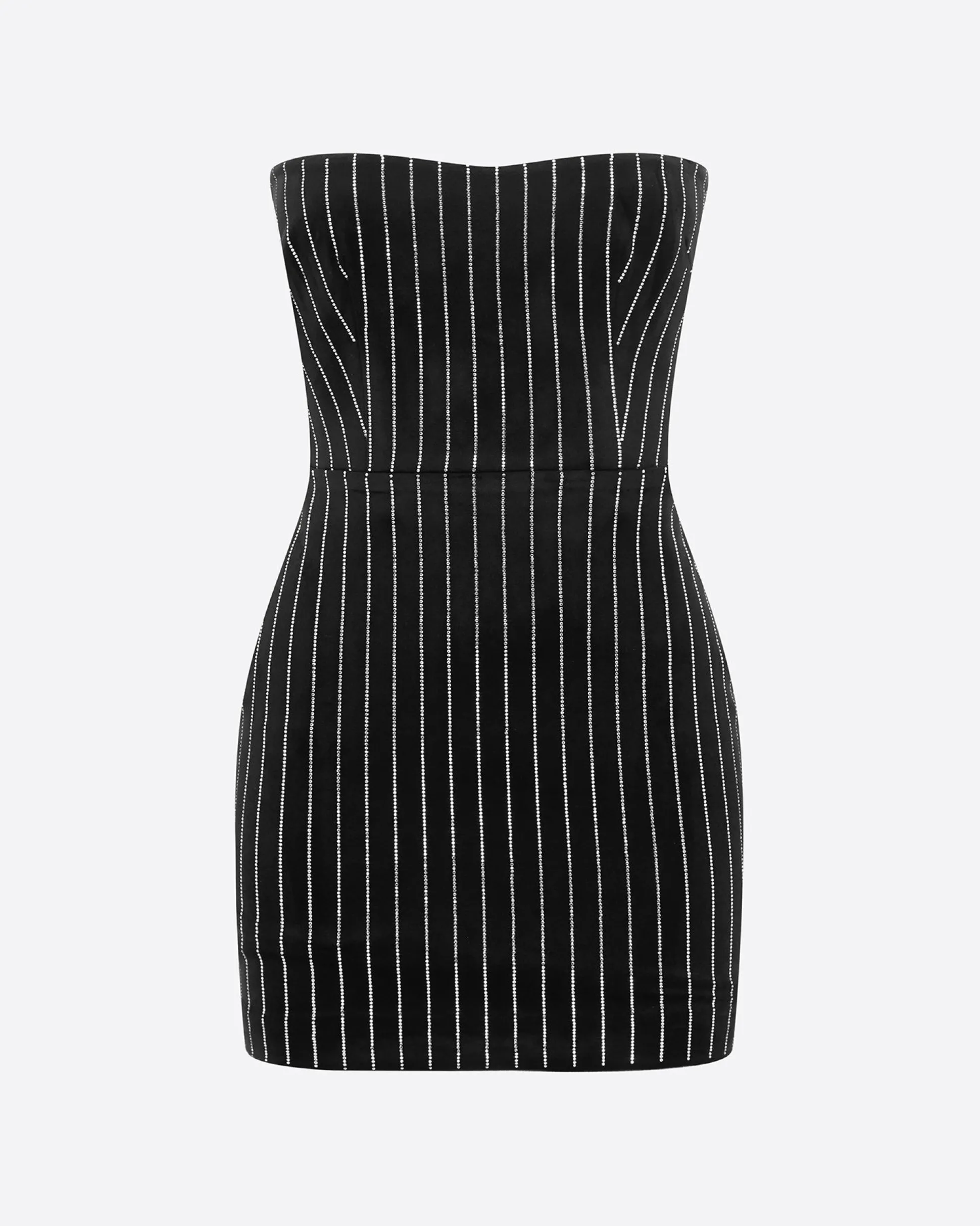 Strapless Mini Dress in Crystal Velvet