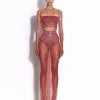 Strapless Top in Crystal Stretch Mesh