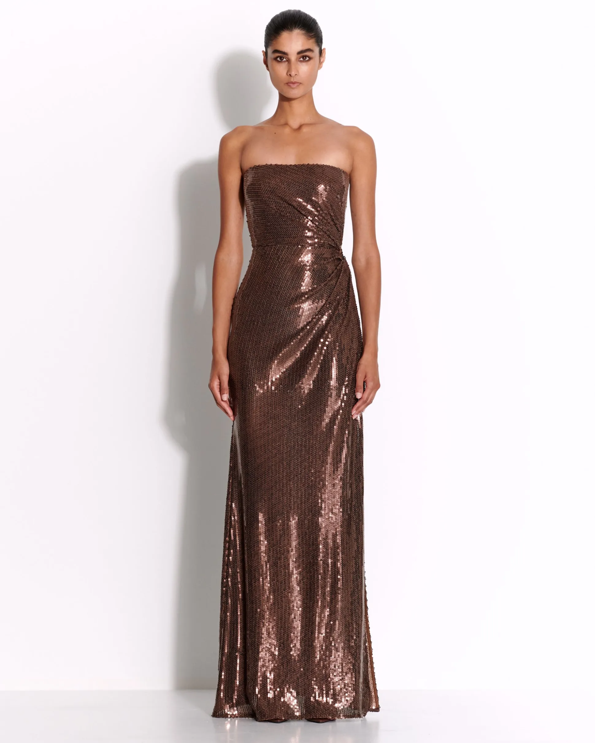 Strapless Twist Gown in Sequin