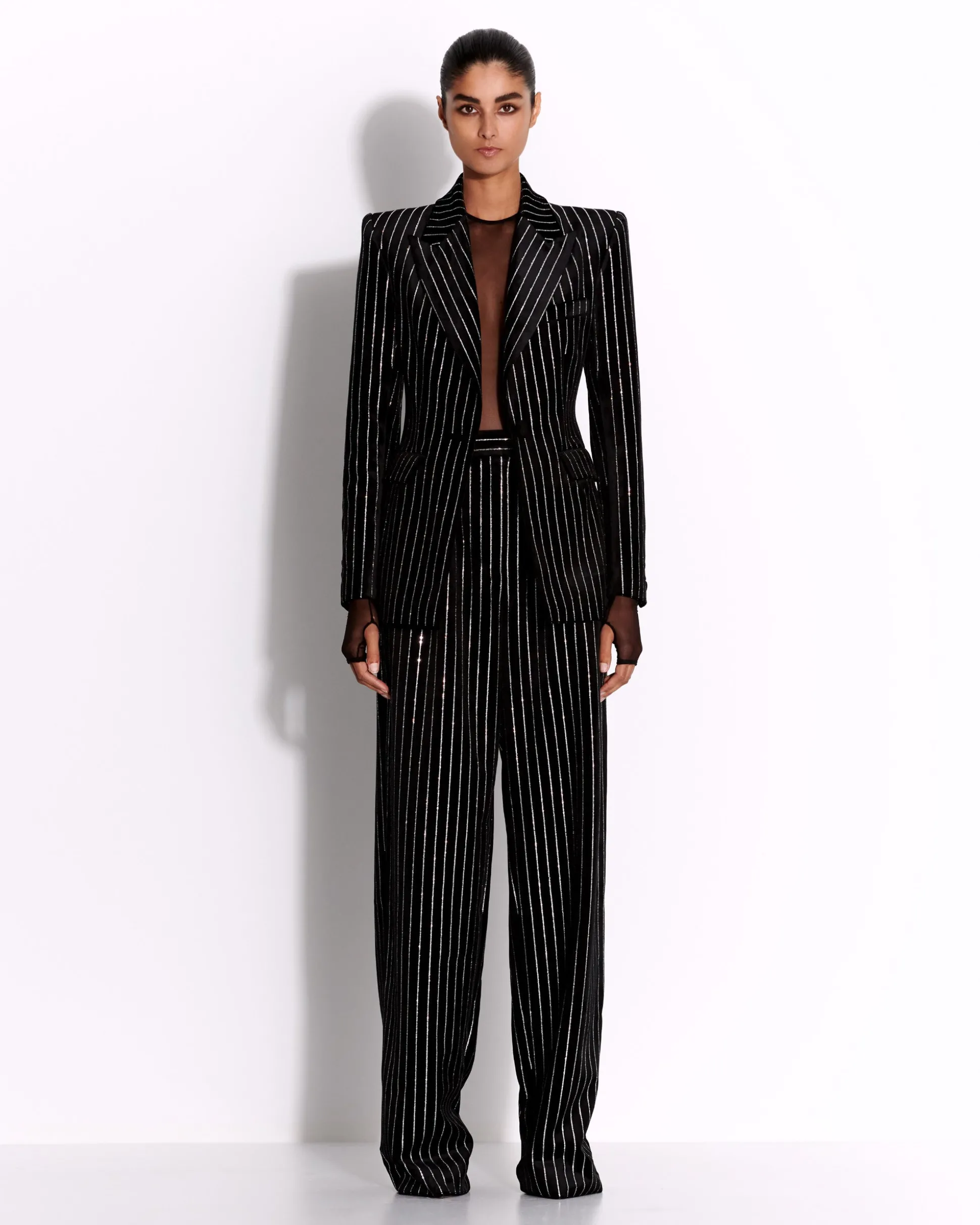 Tailored Trouser in Crystal Velvet