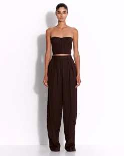 Tailored Trouser in Lurex Pinstripe